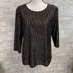 JM Collection black & gold shirt